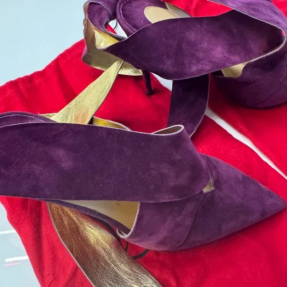 Christian Louboutin Burgundy Heeled Boots - Picture 4 of 13